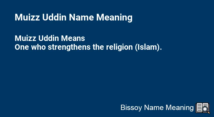 Muizz Uddin Name Meaning